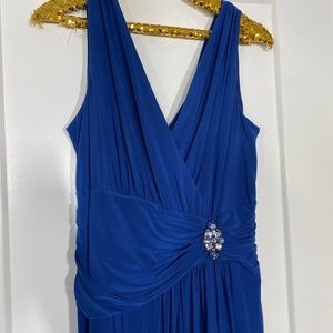 Laura Grecian Style Blue Maxi gown with crystal